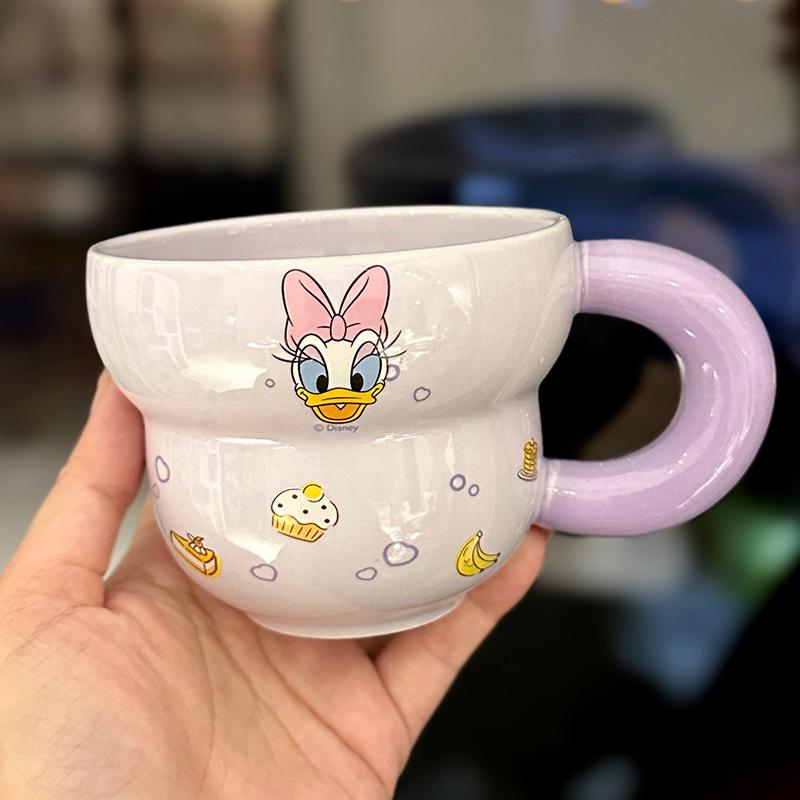 Niedliche Cartoon Mickey Mouse Scarlett Tasse Donald Duck Becher Kreatives Design Keramiktasse Zuhause Milch Haferflocken Tasse