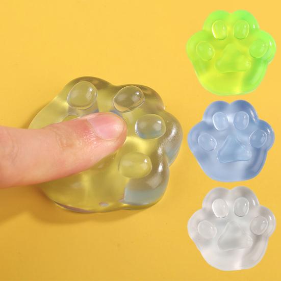 3Pcs Stress Relief Toys Soft TPR Flexible Quick Recovery Mini Cute Pinch Toy Anxiety Relief Colorful Squeezing Cat Paw Fidget