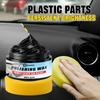 Interior Car Care & Exterior Plastic Restorer - Glossy Black Liquid Wax for Leather, Bumper, Wheels - Scratch Repair, Shine Enha