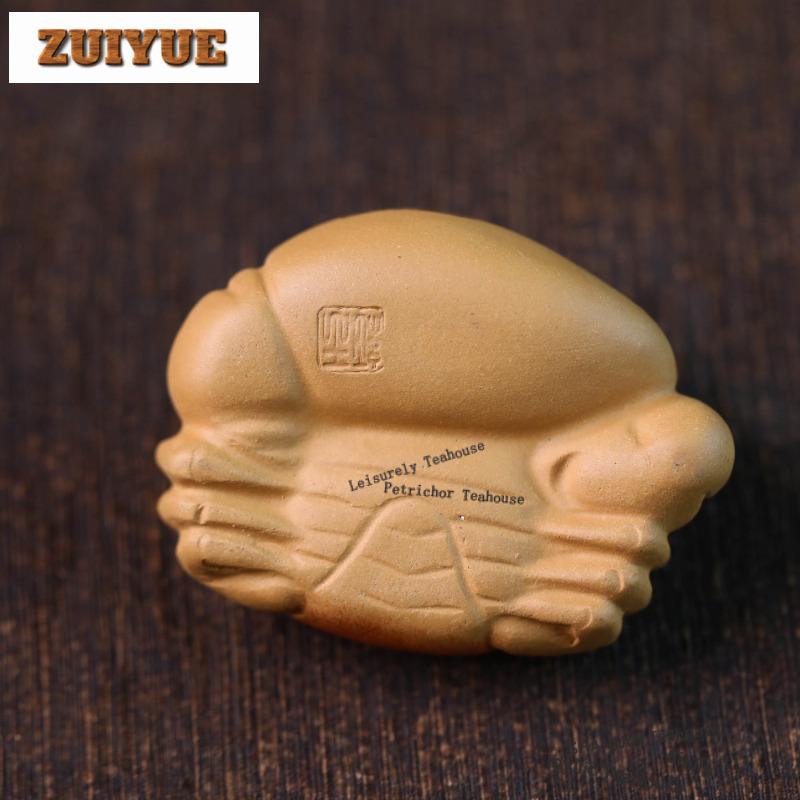 Yixing Purple Clay Fortunate Crab Tea Pet Aesthetic Tea Games Tea Figurine Play Toys Tea Statue Ornaments Craftsmanship Craft