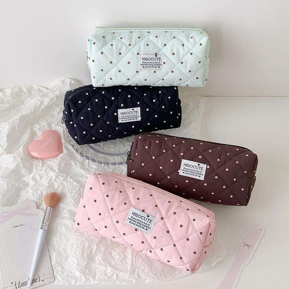Lightweight Makeup Bag Polka Dot Stationery Storage Pouch Simple Pen Bag  Students Supplies
