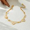 Fashion Simple Colorful Shimmer Shell Butterfly Double Layer Beach Chain Pearl Starfish Anklet