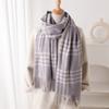 Retro British Style Imitation Cashmere Plaid Warm Shawl Scarf Autumn And Winter Fashion Atmosphere Versatile Fringed Scarf Women