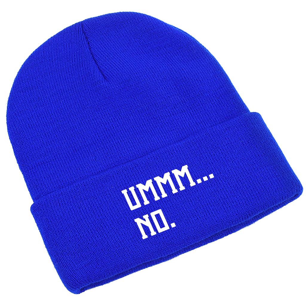 Warm Winter Hats Casual Hat Beanie "UMMM...NO."Print Woman Cap Headwear Soft Knitted Cap Beanie Perfect For Outdoor Sports