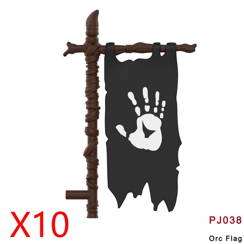 Medieval Accessories Building Blocks Soldiers Weapons Military Flags Mount War Horses Orc Mount Flags Wolf Bricks Kids Toys Gift