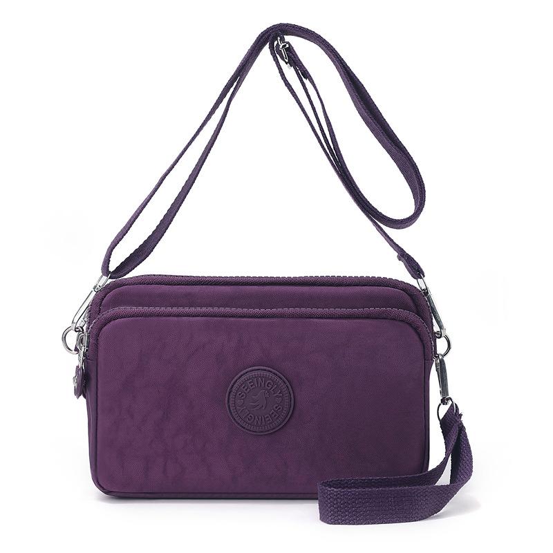 

Women s Shoulder Bag Mother Bag Nylon Small Square Bag Lightweight Crossbody Bag фіолетовий