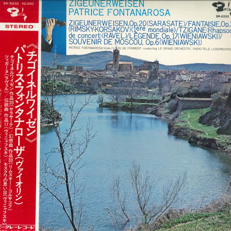 

LP Record LOUIS DE FROMENT, LUXEMBOURG NATION - Zigeunerweisen: Patrice Fontanarosa SR5232PROMO KING Japan Obi Classical Used