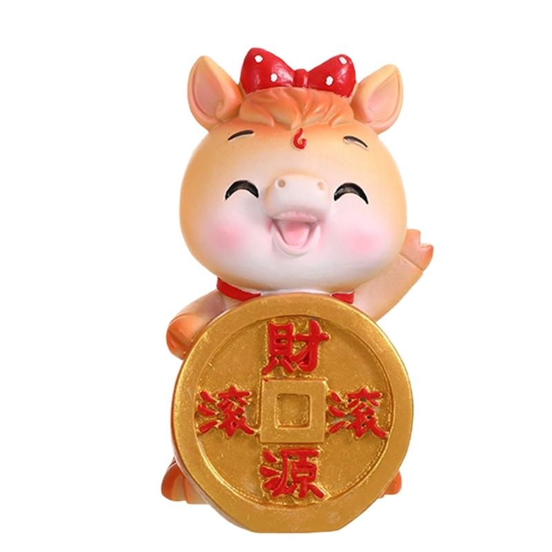 Artistic Resins Horse Miniature Statue Traditional Zodiacs Design Desktop Decoration Chinese New Year Holiday Gift