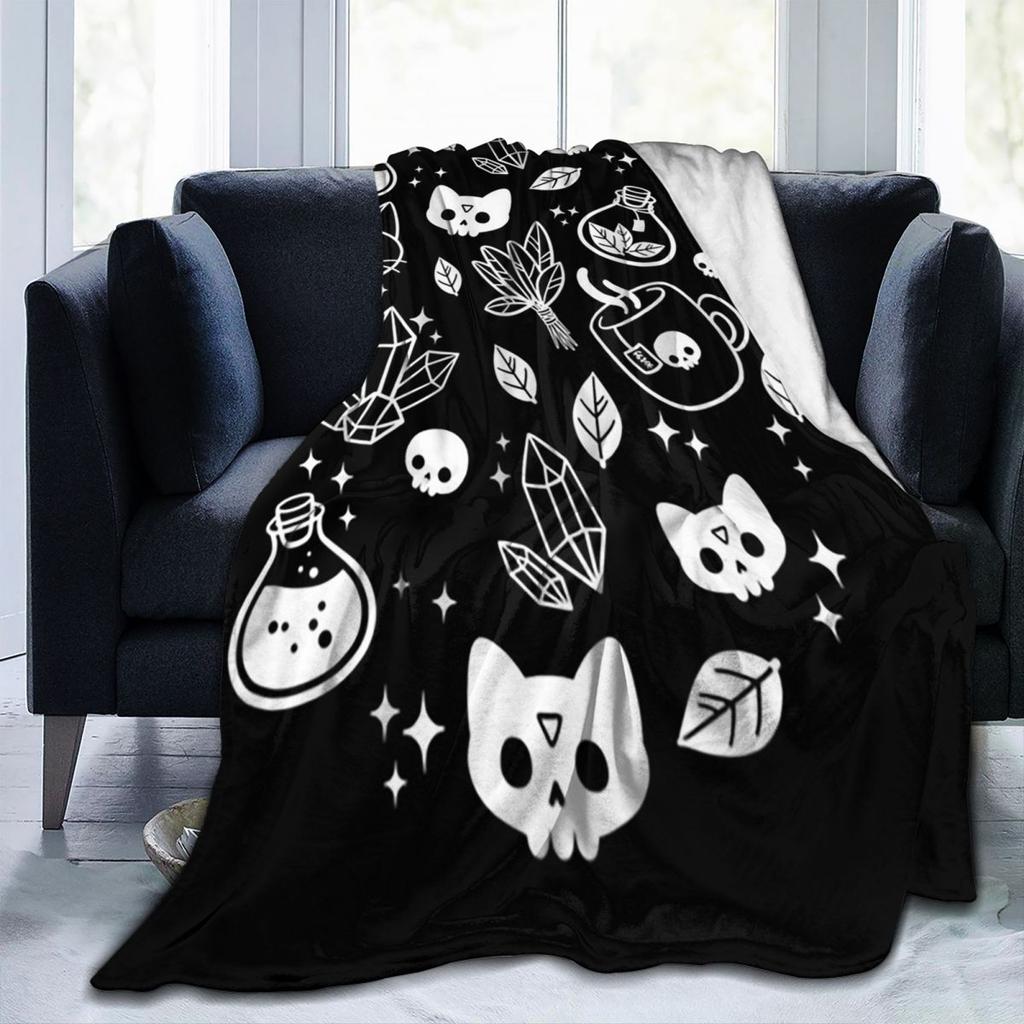 Herb Witch Black And White Nikury Blanket Flannel Sofa Throw Blanket Portable for Home Bedroom Outdoor Throws Bedspread Quilt