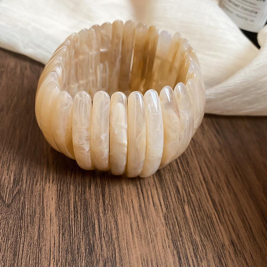 Iridescent Acrylic Semicircle Elastic Bracelet - Fresh & Sweet High-End Women's Jewelry 2025.