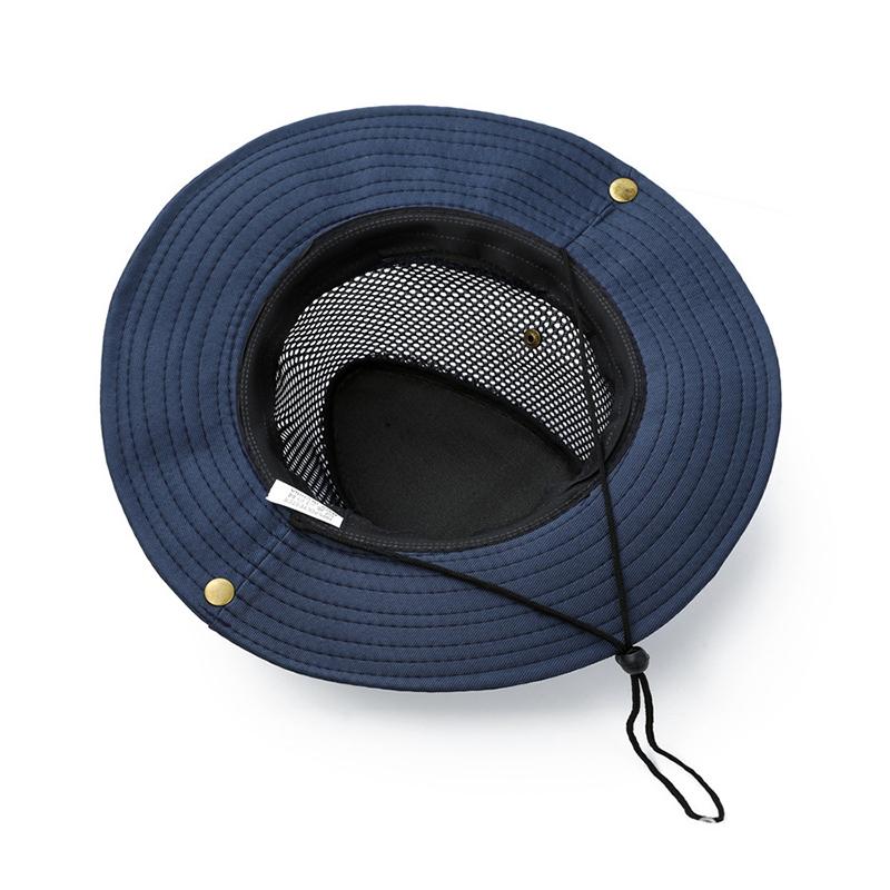 Wide Brim Mesh and Fabric Panama Style Bucket Hat for Outdoor Activities