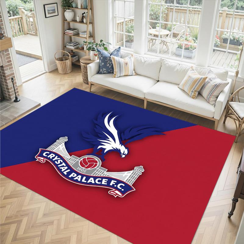 Crystal Palace Football Design Crystal Velvet Carpet Cozy Non?Slip Printed Rug For Bedroom Living Room Entrance
