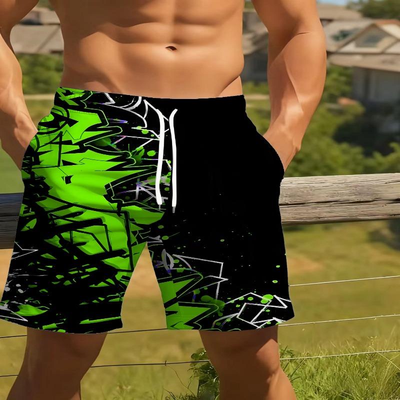 Men's 3D letter printed beach shorts