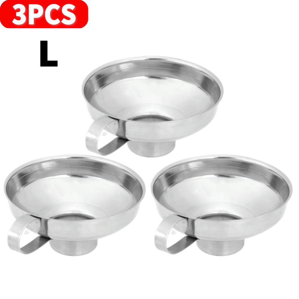 1-5Pcs Stainless Steel Wide Mouth Canning Funnel Liquid Funnel Hopper Filter Kitchen Tools Gadgets Jar Funnel Jam Salad Dressing