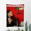Famous Singer Rihanna Pop Music Anime Tapestry Hippie Flower Wall Carpets Dorm Decor Wall Hanging Home Decor