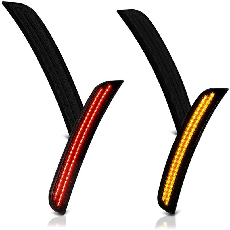 4PCS For 2015-2021 Chrysler 300 Smoked LED Side Marker Light Front Rear Lamp Double Row Lamp Bead