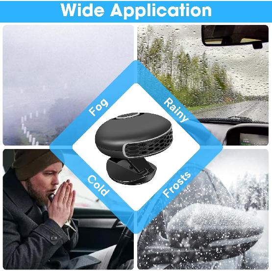 Car Heater Portable Car Heater Auto Heater Auto Portable Heater Plug Into 2 in 1 Heating & Cooling Fan 12V 150W Car Heater 360°Rotatable Windshield