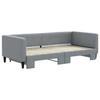 VidaXL Daybed with Trundle Bed Light Grey 90x190 Cm Fabric 3196588