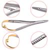 Dentistry Straight Head Needle Holder Forceps Curved Gold Plated Handle Stainless Steel Orthodontic Plier Surgical Instrument