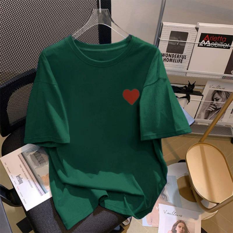 Summer Cotton Short-sleeved T-shirt Women's New White Trendy Top Korean Version Lazy Wind Casual Half-sleeved T-shirt