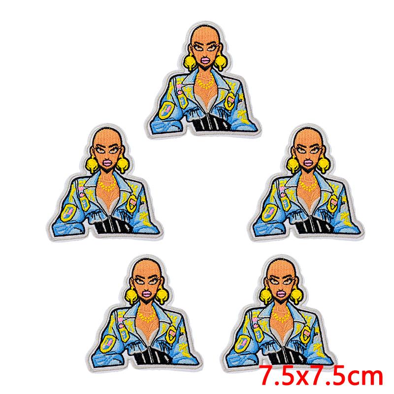 10PCS Fashion Black Girl Embroidered Patch Iron On Patches For Clothing Black Girl Magic Patches For Clothes Jackets Sewing DIY