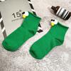 3d three-dimensional big eyes cute cartoon candy color women's cotton tube socks