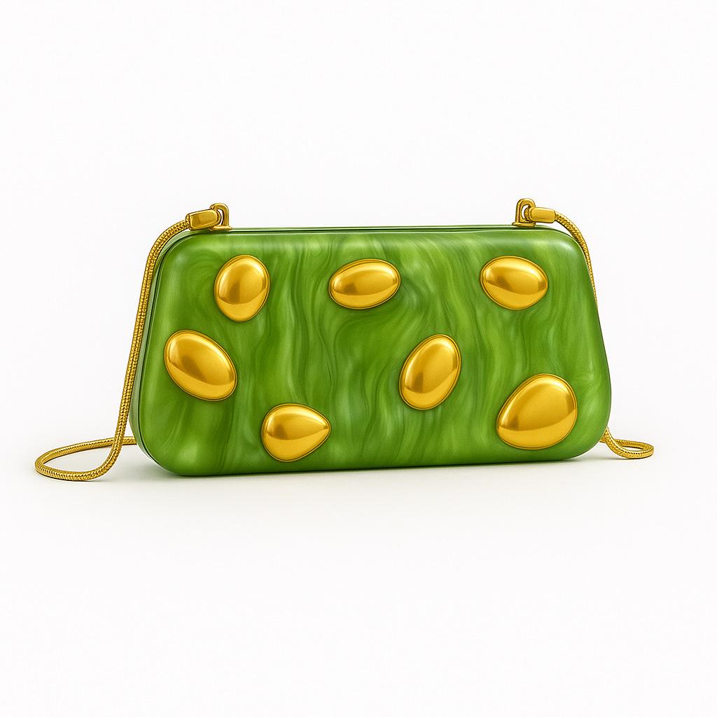 Women'S Shoulder Oblique Span Bag, Special-Shaped Shell Acrylic Bag, Fashion Wedding Dinner Clutch Bag