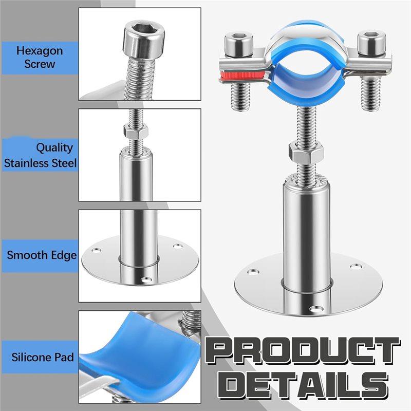 ABWR-For OD 3/4"(25-27Mm) Adjustable Height(50-100Mm) 8 Pcs 304 Stainless Steel Pipe Supports Wall Mount Ceiling Mount Bracket