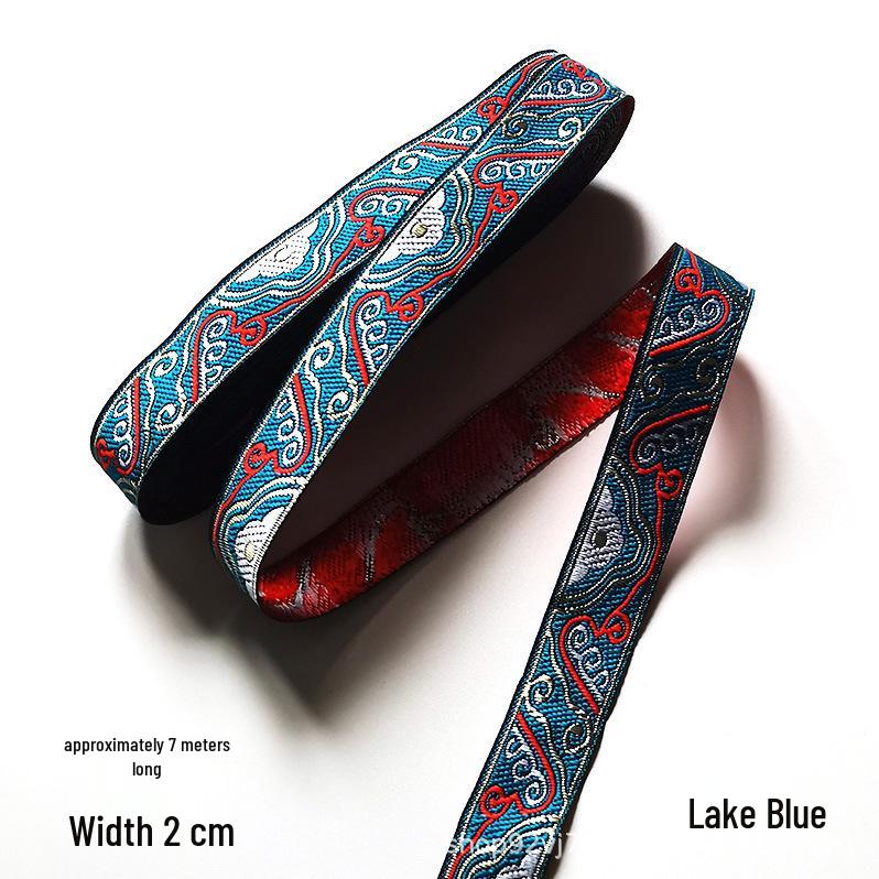 Xin Yuan Auspicious Clouds Mongolian Hanfu Costume with Ethnic Curtains and DIY Lace озеро синий