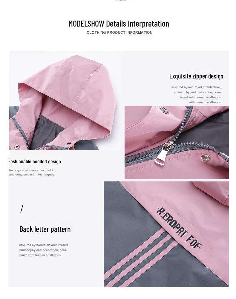 Girls' Spring 2026 Windbreaker: Hooded, Drawstring Jacket for Little to Large Children