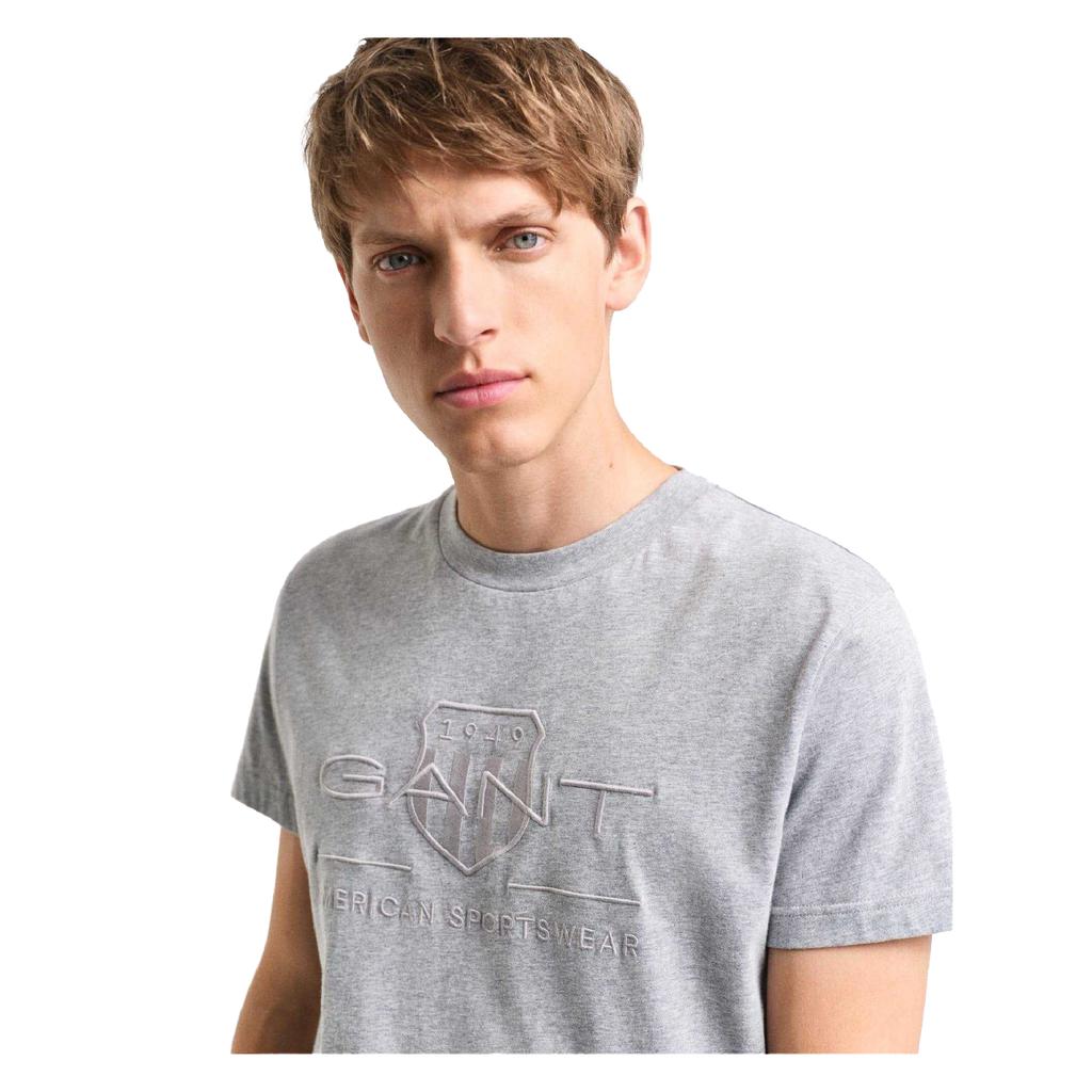 Gant Herren Schild Tonale Stickerei T-Shirt