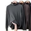 Herren Pullover 100% Reine Wolle Unifarben Jacquard Rollkragen, Hoher Kragen Basisschicht für Herbst/Winter 2025