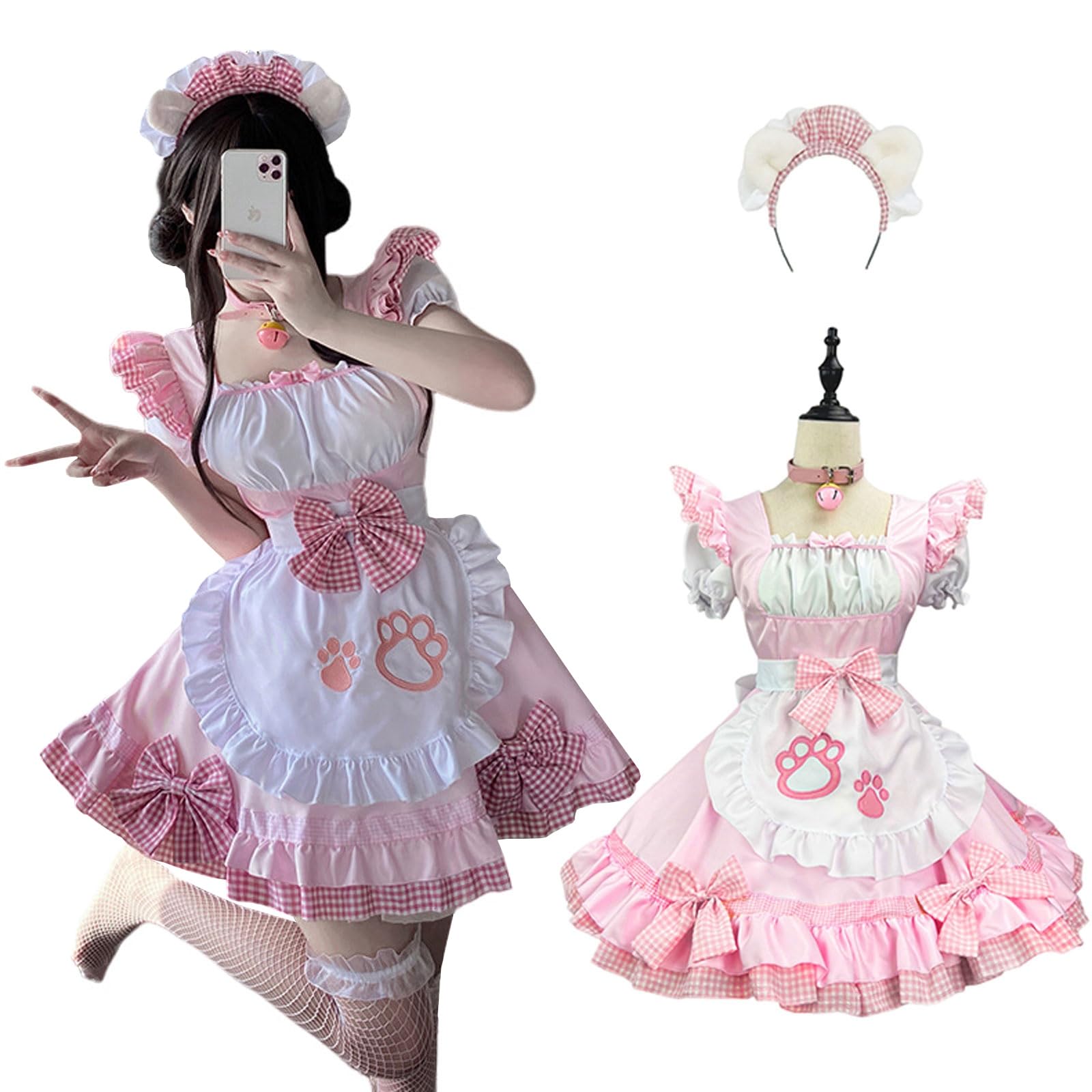 

Сексуальная Милая Горничная Кошка Лолита Аниме Идол Готика Косплей Кафе Горничных Милый Сексуальный Косплей Размер [Отличное Качество] & Костюм, Униформа, Платье, Кружево, Костюм, розовый