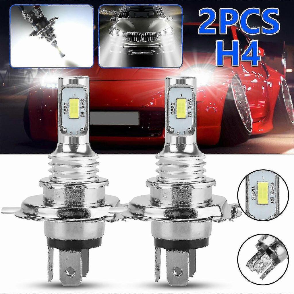 2 X H4 9003 Hb2 6000k Super White Csp Led Headlight Bulb Kit