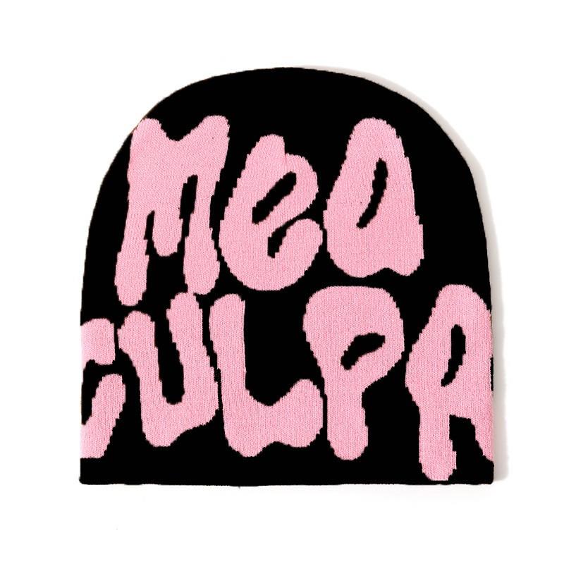 Unisex 100% Acrylic Autumn Winter Custom Jacquard Logo Knitted Beanie Hat Hip Hop Style One Size Fits All