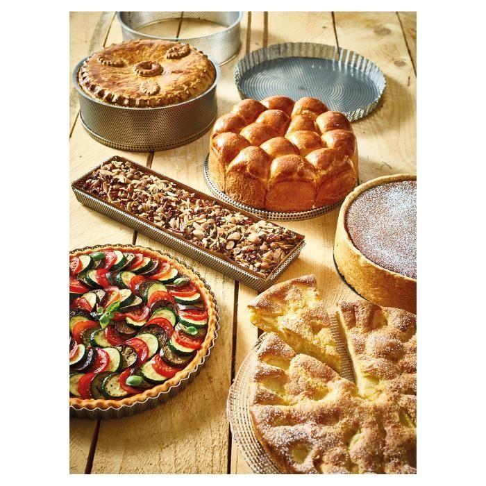 Moule À Tarte - DE BUYER - Long Inox Perforé - 35 X 10,5 Cm - Garantie À Vie - Démoulage Facile