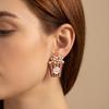 Statement Popcorn Shaped Rhinestone Earrings for Women Fashionable Imitation Pearl Popcorn Earrings Jewelry Accessories