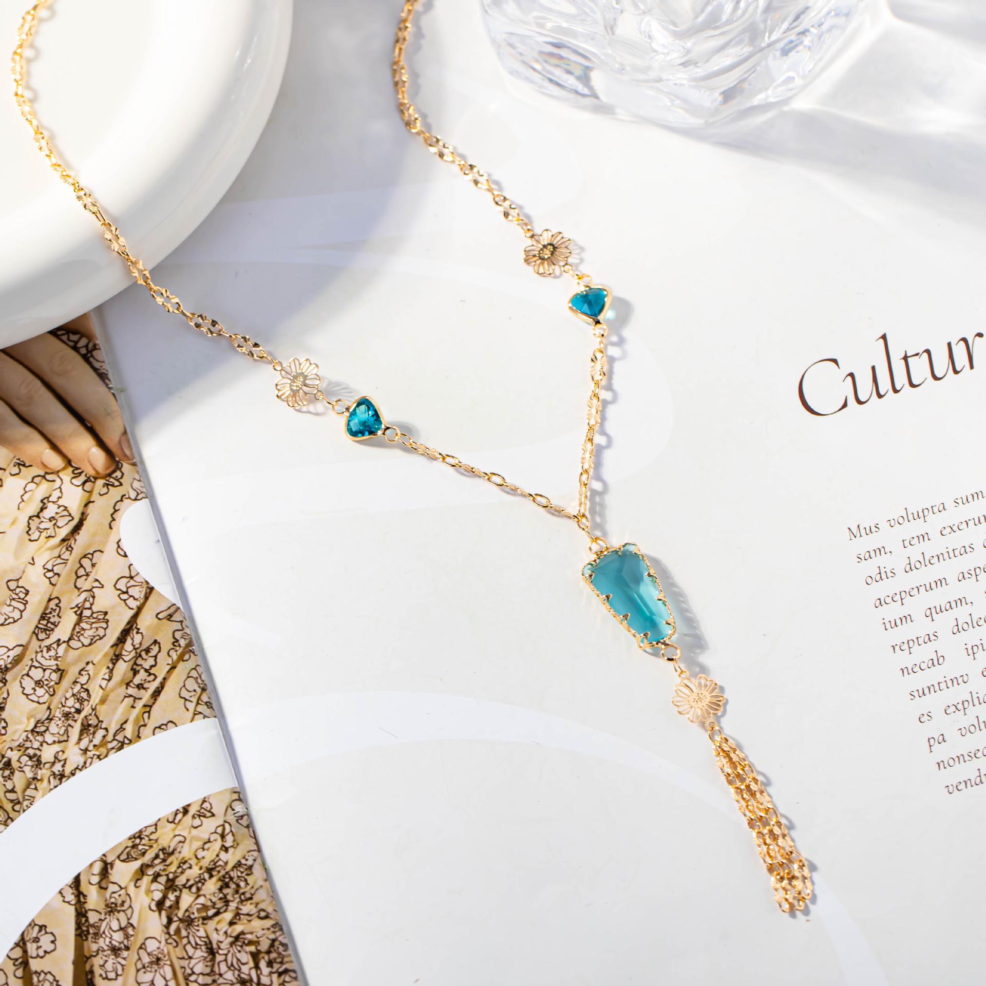 Tassel Diamond Crystal Necklace - Retro Niche Design