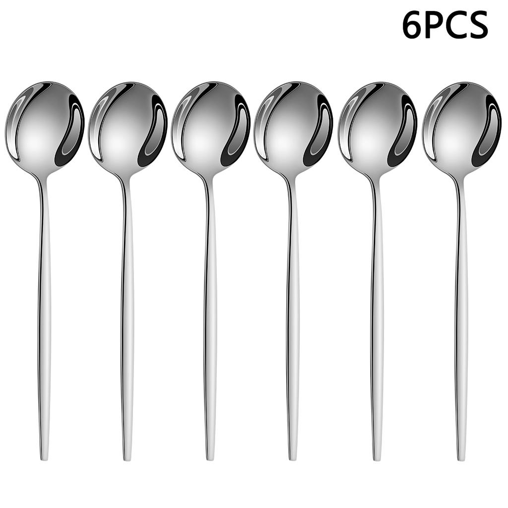 4/6/16/24pcs Household Stainless Steel Cutlery Set Thin Portuguese Cutlery Includes Steak Knife, Fork, Soup Spoon, Coffee Spoon