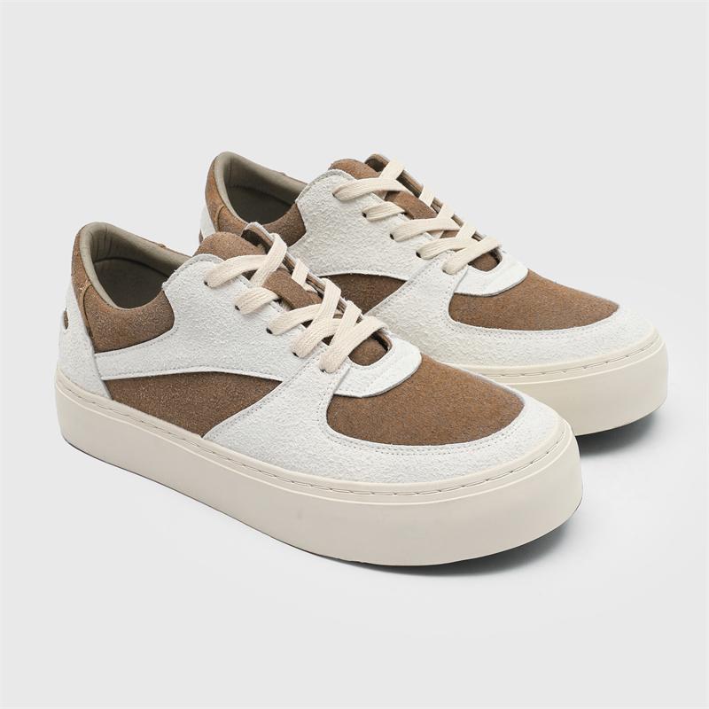 

Mens Casual Skate Shoes Fashionable Blocking Design Outdoor Street Thick Sole New Arrival Minimalist Sneakers 43 хаки