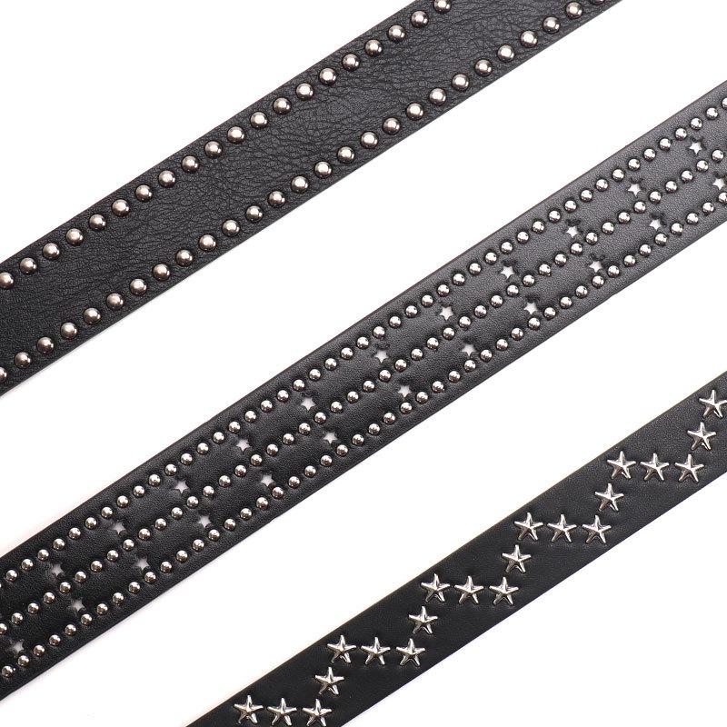 European and American InS-style Belt for Women, Personalized and Trendy Rivets, Five-star Punk Spice Girl Paired with Jeans and Women's Belt