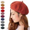 Wool Basque Kids Numbered Wine [Drection] Women's Beret, Hand-Stitched Beret, Autumn/Winter, Felt, TGY-003 (JP, Sizes, 56.0 cm, 57.5 cm, Red)