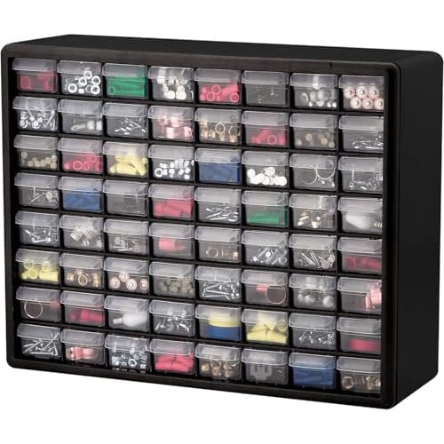Akro-Mils 64-Drawer Plastic Storage Cabinet for Garage Organization, Bead Organizer, Building Brick Storage, Teacher's Toolbox, and Makeup Organizer,
