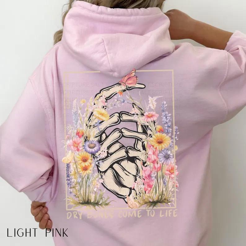 Skull-Print Loose-Fit Women's Winter Hoodie