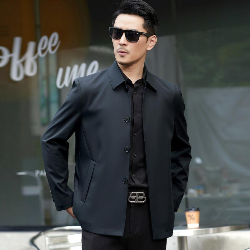 

Мужская куртка осень новый стиль средний возраст куртка на пуговицах мужская деловая повседневная свободная куртка с лацканами для среднего и пожилого возраста 195