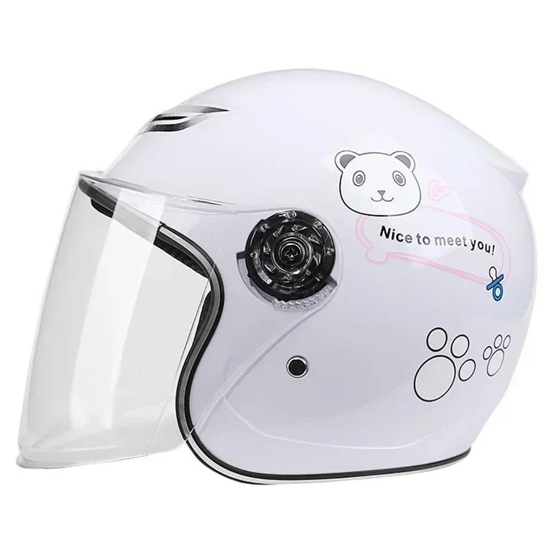 Cartoon Children Helmet With Pattern Four Seasons Safety Protection Child Outdoor Sports Motorcycle Open Face Cute