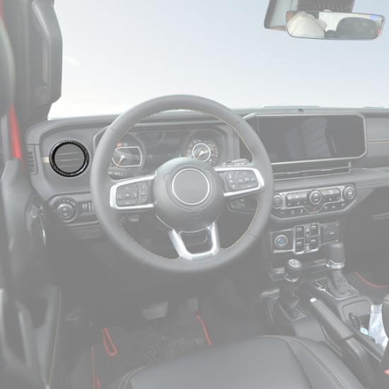 2xCarbon Dash Side Air Vent heating&Fan Cover Trim For Jeep Wrangler JL JT 2024+