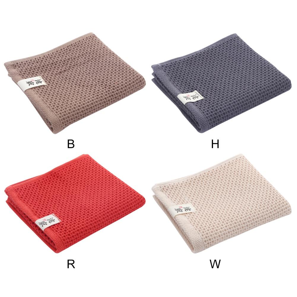 Multi Purpose Hand Towel, Waffle Pattern, Absorbent, Durable, Pure Color, Cotton, Soft, Bathroom, Kitchen Supplies