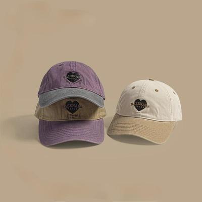 New Washed Love Color Matching Baseball Cap Girls Soft Top Cap Casual Cute Hat Tide