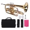 Bb Trumpet Set Gold Trumpet Orchestral Instrument with Box for Beginners Professionals